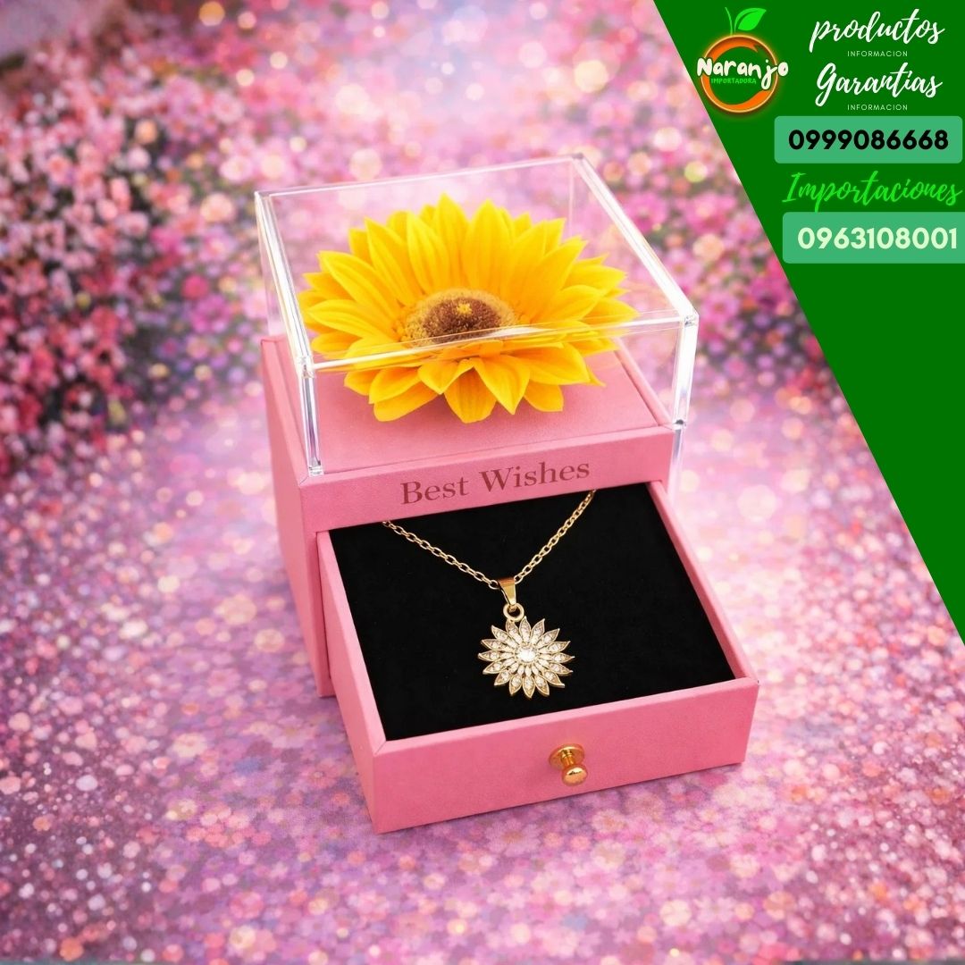 Miniatura 4 de JOYERO GIRASOL + COLLAR DE GIRASOL - COLOR: NEGRO